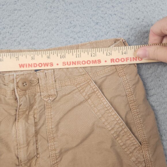 American Eagle Pants Jean Women 6 6L Tan Baggy Jogger Wide Leg Cargo Utility AEO - Picture 4 of 12